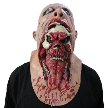Halloween Šausmu Lateksa Maska Biedējošu Zombiju Cannibal Maskas Asiņaina Lielu Muti Galvas Galvassegas Pieaugušajiem Karnevāla Puse Aksesuāri