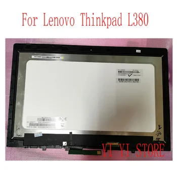 Īstu Jaunu LCD Montāža LENOVO THINKPAD L380 L390 lcd displejs, touch screen digitizer Stikla ar rāmi bezel valde