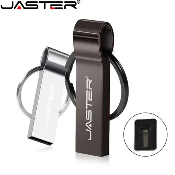 JASTER Metāla svilpe USB 2.0 Flash Drive 64GB, 32GB Brīvas Pasūtījuma Logo Melna Pildspalva vadīt ar atslēgu gredzens Memory Stick Ūdensizturīgs U diska