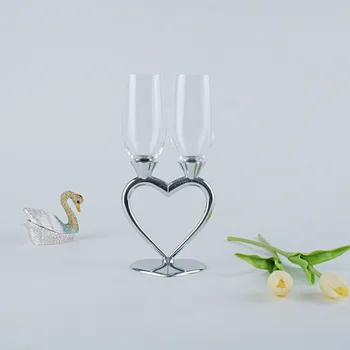 Sirds formas kristāla šampanieša uzstādīt pāris kausa dāvanu puses Kausa kristāla stikla bāra piederumi goblet