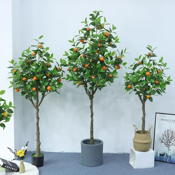 Mākslīgās Mākslīgā Apelsīnu Koks Podos Viltus Ķīniešu Augu, Koku 120cm/150cm Koku Bonsai Augu Dzīvojamā Istaba Laimi Mājās Apdare