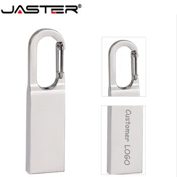 JASTER USB 2.0 Metal Keychain USB Flash Drive Pen Drive 4GB 8GB 16GB 32GB 64GB, 128GB Atmiņas karti ( vairāk nekā 10PCS bezmaksas LOGO)