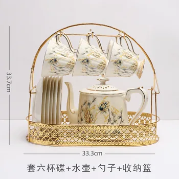 Eiropas Stila Pastorālo Keramikas Kafijas Tases Ēdienu ar Podu Komplekts Dāvanu Komplekts Britu Pēcpusdienas Tēja Uzstādīt Krūzes Kafijas Tases