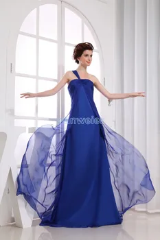bezmaksas piegāde no 2014. vestidos de festa formālu kleita jauns dizains ilgi pārsējs līgavas meitene pielāgoto izmēru/krāsu zils Līgavas māsa Kleitas