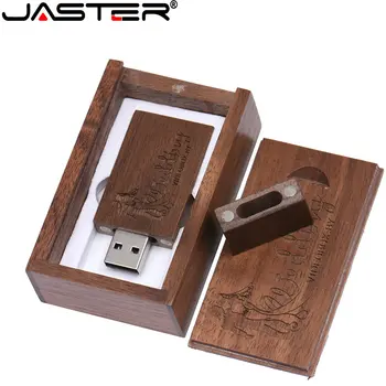 JASTER Valriekstu koka USB 2.0 Flash Diski 64GB Bezmaksas Custom logo Pen drive 32GB Memory Stick Radošo dāvanu Ārējām uzglabāšanas U Diska
