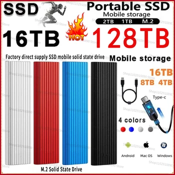 Jaunu Ārējo Flash Drive, HDD Portable 128tb SSD disks 2TB 4TB 8TB HD Externo Cietie Diski USB3.0 Uzglabāšanas Decives Datori Notebook