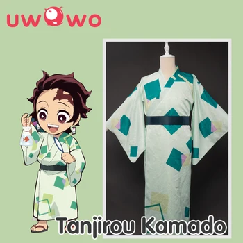 UWOWO Demon Slayer Tanjirou Kamado Cosplay Kostīmu Kimetsu nav Yaiba Vasaras Versija Kimono Anime Apģērbs Sieviešu Pidžamas Halloween