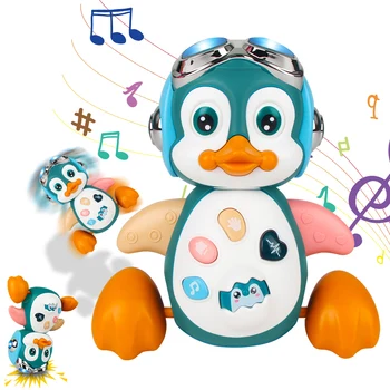 Mūzikas Pingvīns Zīdaiņu Pārvietojas Kājām Dejas Rotaļlietas ar Gaismas Toddler Bērnu Lien Rotaļlietas Interaktīvas Attīstības Vēders Laiks Dāvana