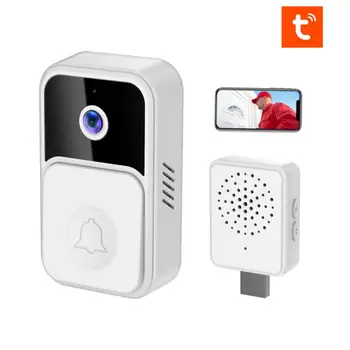 Tuya WIFI Video Durvju V9 Smart Home mobilais Tālrunis Durvju zvans Bezvadu Drošības Domofons HD IS Nakts Redzamības Video Durvju zvans