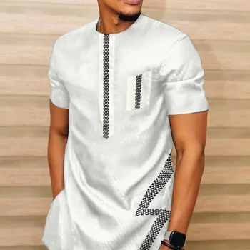 2023 Vasarā Jaunu Īss piedurknēm Krekls Uzdrukāts Modes Gadījuma Vīriešu Krekls Āfrikas Etnisko Stilu Vīriešu Tops（M-4XL）