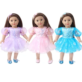 18 Collu Amerikāņu Lelle Meiteņu Drēbes Rozā Mežģīņu Svārki Priekšgala Kleita Princese Miniskirt Kostīmu 43CM Jaundzimušo Bērnu Lelle, Rotaļlietas Piederumi