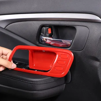 Honda Izmēģinājuma 2015-2022 ABS Sarkanu Automašīnu Durvju Iekšējo Durvju Bļodas Vāku Apdare Uzlīme Automašīnas salona Piederumi