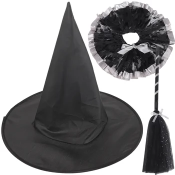 1 Iestatiet Halloween Raganu Cepure Cosplay Raganu Slotu Prop Tutu Svārki Meitene Ragana Cepuri Puse