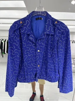 Modes vīriešu qw0185 Mēteļi & Žaketes 2023 Skrejceļa Luksusa Eiropas Dizaina puses stila Apģērbu
