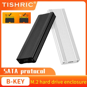 TISHRIC Alumīnija Sakausējuma M. 2 HDD Enclosure Gadījumā Cietais Disks, Kaste SATA Protokola B-ATSLĒGA, Ārējais Cietais Disks, Kaste, USB Interfeiss C