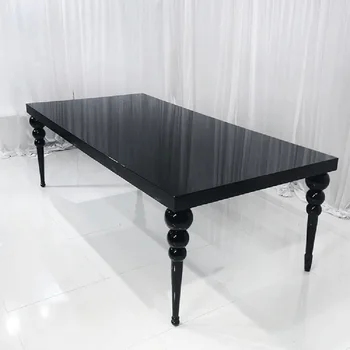 Kāzu mēbeles, Nerūsējošā tērauda Taisnstūra MDF black kāzu galda