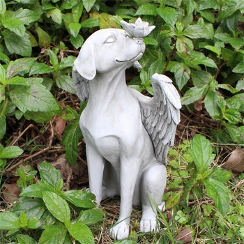 Dārza Eņģeļa Suns Sveķu Skulptūru Statuetes Statuja Mājas Dārzā Apdare, Rotājumi Darbvirsmas Dekoru Roku Darbs Amatniecības Modernās Mākslas