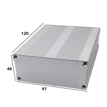 Alumīnija sakausējumu, alumīnija profilu shell sadalīt akumulatora kaste plates PCB 120x97x40mm