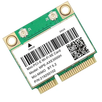 1 Gabals Wifi 6E 2400Mbps Mini PCI-E Karti, BT 5.2 802.11 AX 2.4 G/5.G/6Ghz Wlan Tīkla Karte