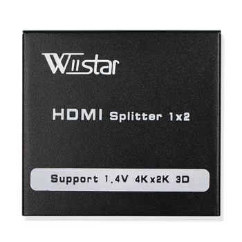 Wiistar HDMI Splitter Dual 1X2 1x4 HDMI 1 Ieeja 2/4 Izejas Full HD1080p ar Barošanas Audio HDTV, 1080P DVD Vedio