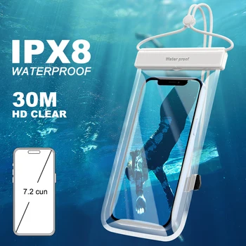 Ūdensizturīgs Telefonu Gadījumā Ūdens necaurlaidīgs Maiss iPhone 13 14 Pro Max X, Case Universal Peldēt Vāks Huawei Xiaomi Redmi, Ņemiet vērā, Samsung