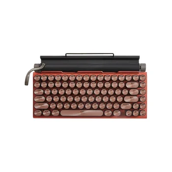 Retro Rakstāmmašīnu Tastatūra, Bezvadu Bluetooth Tastatūras USB Mehāniskās Punk Keycaps Desktop PC/Laptop/Tālruņa Oranža