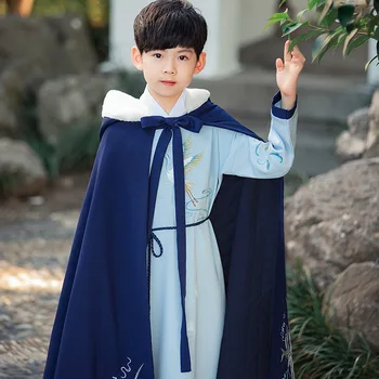 Ir 2021. Jaunu Ķīniešu Stilā Plīša Sabiezējumu Bērnu Apģērbs Atbilstu Bērnu Hanfu Zēns Seno Tērpu Cosplay Tang Uzvalks Ziemā