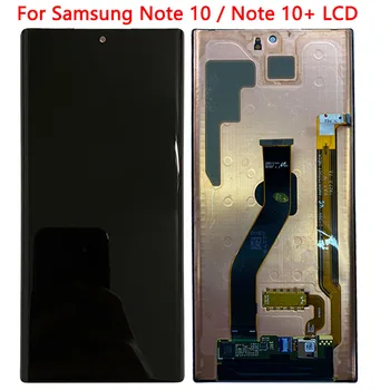 Super AMOLED, Ņemiet vērā, 10 N970 LCD Samsung Note 10 Plus LCD Displejs N975 N9750/DS Touch Ekrāna Rāmi Digitizer Montāža Remonts
