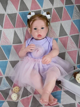 50cm Jau Krāsotas Gatavo Atdzimis Toddler Meitene Lelle Liam Milzīgu Baby Izmērs Tautas Spilgti Soft Touch 3D Ādas Mākslas Lelle