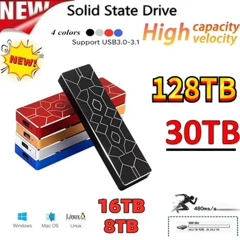 Portatīvo Ārējo SSD M. 2 Veidu-C Klēpjdators, Desktop, SSD, Flash 3.1 Ārējo Cieto Disku, 60T 128T 2 TB SSD disks 8TB Augstu Apgriezienu Cieto Disku