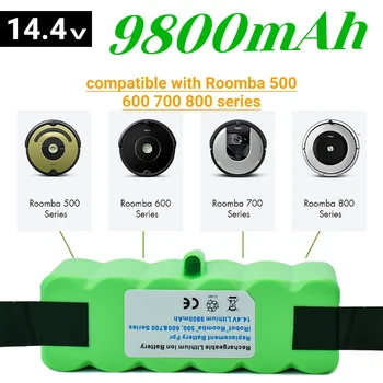 iRobot Roomba 500 600 700 800 sērijas 560 620 650 700 770 780 880 jaunu 14,4 V 9800mAh uzlādējams litija akumulators