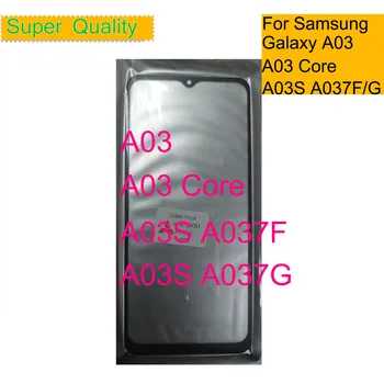 10Pcs/Daudz Par Samsung Galaxy A03 Core A03S Touch Screen Priekšējo Ārējo Stikla Panelis LCD Objektīvs Ar OCA Līme