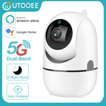 UTOOEE 5MP 5G WiFi IP Kameras Baby Monitor Bezvadu Iekštelpu CCTV Drošības Kameras Auto Izsekošana, Audio, Video Novērošanas Kameras