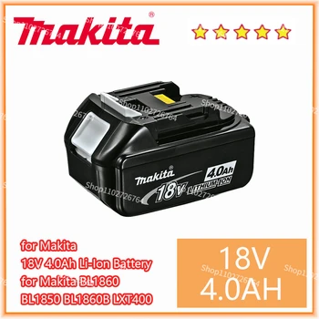 Oriģināls Makita 18V 4.0 AH 6.0 AH Uzlādējams elektroinstrumentus Akumulatora LED Litija Jonu Rezerves LXT BL1860B BL1860 BL1850