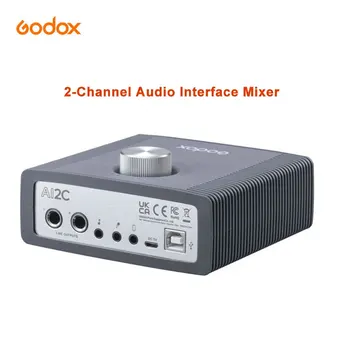 Godox AI2C Profesionālās Ārējo Skaņas Karti 2-Kanālu Audio Interfeiss Mikseris Iebūvēts DSP Video Mūzikas Ierakstu Podcasting