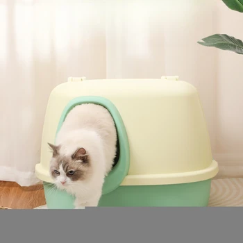 Slēgtās Telpās Villa Kaķis Bedpans Smilšu Portatīvo hermētiskos Kaķis Bedpans Mācību Tīru Katzen Tualetes Kaķiem Piegādes WZ50CB