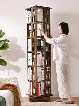 Ķīniešu stila apgrozības grāmatplaukti, 360 grādu grāmatu skapji, dzīvojamās istabas grīdas līdz griestiem galda plāksnes, galda virsmas, cieta koka plaukti, vienkārša