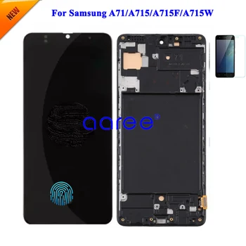 AMOMLED OLED LCD Samsung A71 2020. Gadam A715 LCD A715F lcd Samsung A715 A715F LCD Ekrānā Pieskarieties Digitizer Montāža