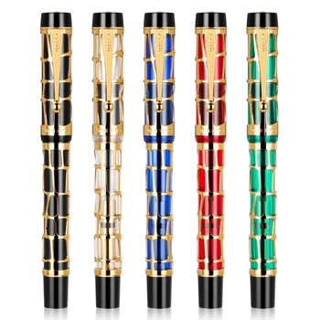 Jinhao 100 Fountain Pen EF/F/M Zib, Sveķu & Zelta Apdari Skelets Rakstīšanas Pildspalva ar Konvertētājs