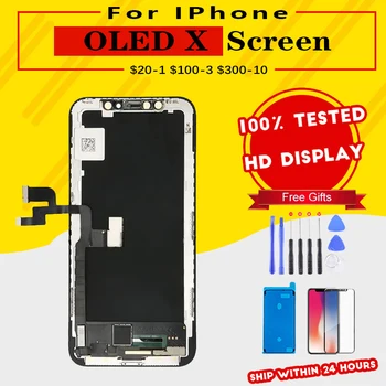 OLED iPhone X LCD Ekrānu Ar 3D Touch Digitizer Asamblejas Nav Mirušo Pikseļu Nomaiņa incell TFT iPhone X