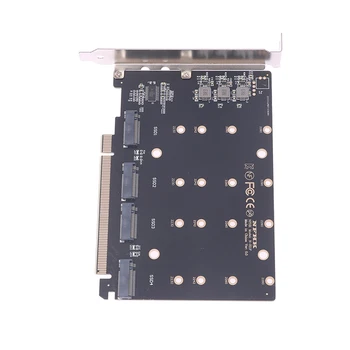 4) Ostas M. 2 NVMe SSD diska PCIE X16M Taustiņu, Cietā Diska Converter Lasītājs Paplašināšanas Karti, 4 x 32Gbps Pārsūtīšanas Ātrums (PH44)