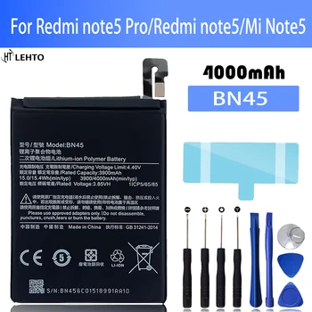 Jaunas 100% oriģināls BN45 Akumulatoru Xiaomi Redmi note5 Pro/ Redmi note5/ Mi Note5 telefonu Baterijas Bateria +Instrumenti