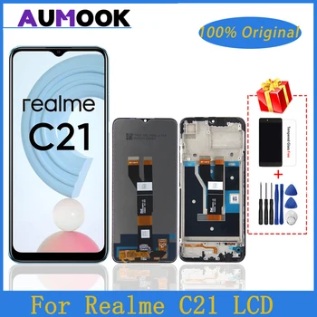 Original LCD Realme C21 Displejs, Touch Screen Digitizer Montāža RealmeC21 LCD RMX3201 LCD Touch Screen Nomaiņa C31 C35