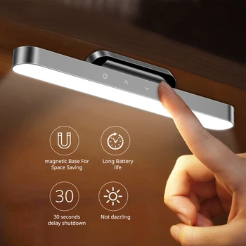 Jauns Produkts Magnētiskā Galda Lampa Karājas Wireless Touch Studiju Lasījumā Bezpakāpju Dimming Usb Nakts Gaismas, Galda Lampa, Galda Led