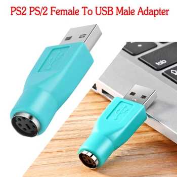 1-10pcs PS2 PS/2 Female USB Vīrietis Adapteris Datori DATORU, Klēpjdatoru Peles Tastatūras USB Vīrietis uz PS2 Pārveidotāja Adapteris Savienotājs