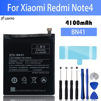 BN41 BN-41 Akumulatoru XIAOMI Redmi 4. PIEZĪME / Note 4X MTK Helio X20 Remonts Daļa Sākotnējās Spējas, Mobilo Telefonu Baterijas Bateria