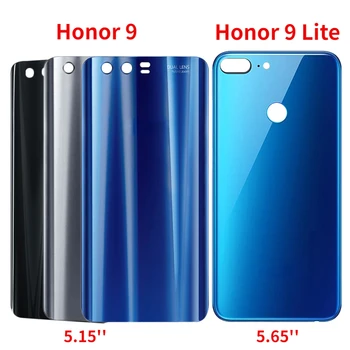Jauno Aizmugurējo Stiklu Huawei Honor 9 Akumulatora Aizmugurējo Vāciņu Durvis, Aizmugurējās Par Godu 9 Lite Mājokļu Lietā Remonts Daļa ar logo