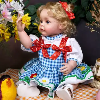 CUAIBB 50CM augstākās Kvalitātes Atdzimis Lelle SuSu Toddler Meitene 3Month Bērnu Izmērs Puses-Sīki Glezna 3D Ādas Toni Puses Sakņojas Zelta