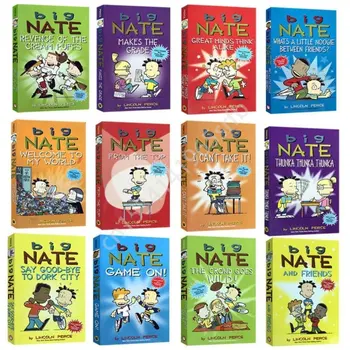 12 Grāmatas angļu Versija Liels Nate Piedzīvojumiem Pilna krāsu Komiksu Versiju Bērniem Smieklīgs Karikatūra Tilta Nodaļa Grāmatā