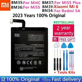 BM35 BM36 BM37 BM39 BN34 Akumulatoru Xiaomi Redmi 5.A Mi 5S 4C 5S Plus 6 Mi6 Mi4C Mi5S Mi5C Mi5S Plus Nomaiņa Bateria